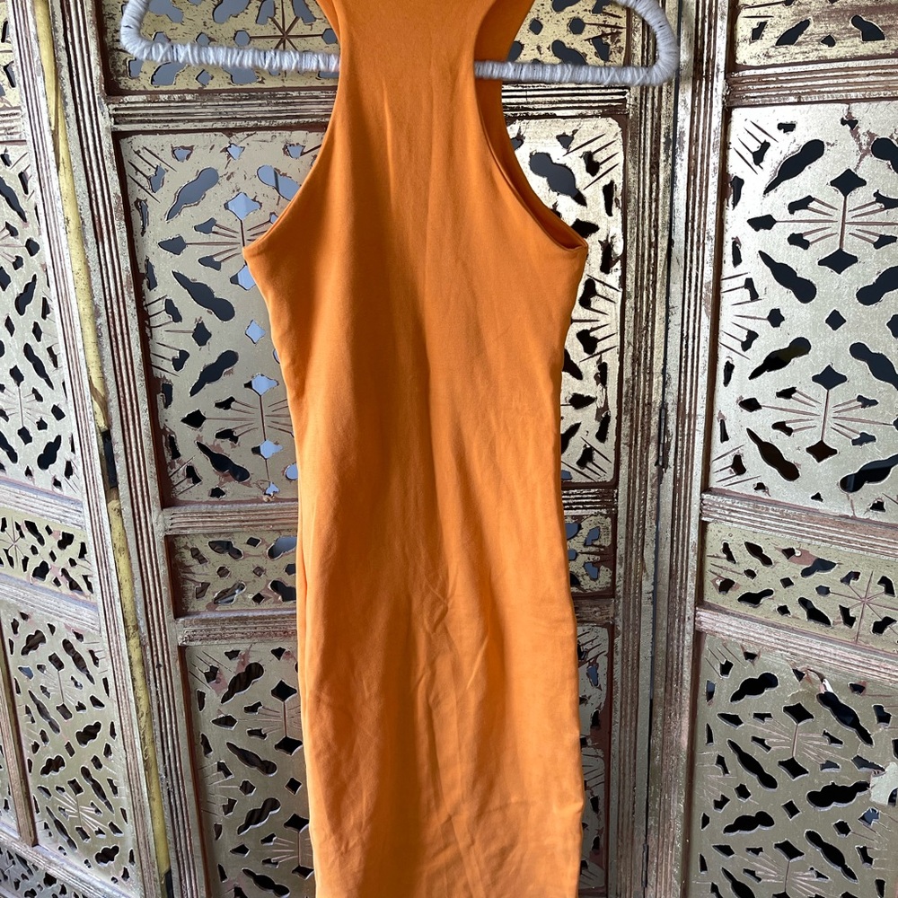 Zara Orange Racerback Midi Dress